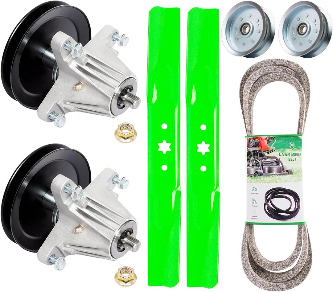 Deck Rebuild Kit for 42" Deck Cub Ca det Craft sman XT1 LT42 T8000 XT2 LX42 (2) Spindle 918-06976 618-06976 (2) Blade Replaces 742-04308 (1) 42" Deck Be lt Replaces MTD 754-05021 (2) Idler GY22082