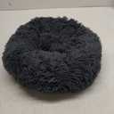 Kitty City Cat Beds - Washable 20/24 Inch, Anti-Anxiety Round Faux Fur, Thick Bottom (Dark Grey, Medium) for Indoor Cats & Small Dogs