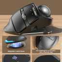 SABLUTE MAM1 Pro Ergonomic Wireless Trackball Mouse, Adjustable 0/18 Angle, Thumb Control, Quiet Clicks, 3 Multi-Device Bluetooth & USB Receiver, Rechargeable Mouse for Office, Windows Mac