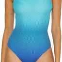 Trina Turk Women's Standard Sun Opal One Piece Swimsuit, Scoop Neck, Bathing Suits (10, Moon)