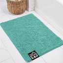 KANGAROO Bathroom Rugs, Chenille Soft Absorbent Bath Rug, Shaggy Shower Mat, Quick Dry Machine Wash Bathmat, Plush Carpet Mats for Tub, Bathtub and Room Home Decor Accessories, 30x20, Turquoise