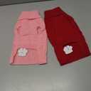 2 Pack Dog Sweaters for Small Dogs Winter Turtleneck Pullover Cable Knit Fleece Stretch Puppy Doggie Chihuahua Toy Poodle Yorkie Pomeranian Boy Girl Pet Clothes (S, Pink & Red)