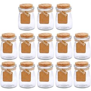 Brajttt 30Pcs Glass Favor Jar With Cork Lids3.4 oz Small Glass Bottles for Wedding Favor, Party Favor, Gift Jars for Candy, Twine and LabelsMultifunctional,Great Decoration 100 ML