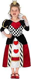 Queen of Hearts Costume for Girls, Royal Dress Up Outfit, Kids Queen Costume for Parties and Events M