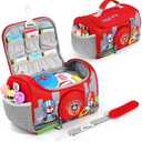 Carrying Case Compatible with Little Tikes for Story Dream Machine Books Starter Set, Portable Storage Bag with Handle and Shoulder Strap for Storytime, Storybook, Character Accessories (Red)