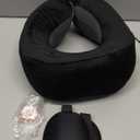 CloudBliss Travel Pillow Premium Memory Foam, Comfortable & Supportive Neck Pillow, Sleeping Neck Pillows for Travel, Airplane Pillow for Sleeping Airplane, Car, Office and HomeBlack