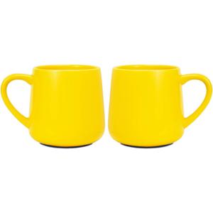 Bosmarlin Glossy Ceramic Coffee Mug, Tea Cup for Office and Home, 18 oz, Suitable for Dishwasher and Microwave(Yellow, 2)