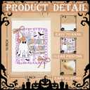 FDHSPAAM Coquette Bow Halloween Ghost Wall Art Decor, Preppy Halloween Decor, Spooky Season Cute Ghost Bats Spider Web Wall Art Posters for Girls Room Bedroom Dorm Apartment, 12x16 Inch (Ghost and Letters)