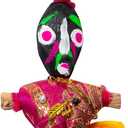 Artisan Owl New Orleans Novelty Voodoo Doll Souvenir with White and Black Pins (Pink)