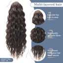 Curly Ponytail Extension Drawstring Ponytail for Black Women 24 Inch Fake Ponytail Curly Synthetic Clip in Pony Tails Hair Extensions for Daily Party Use（24 Inch,Dark Brown）