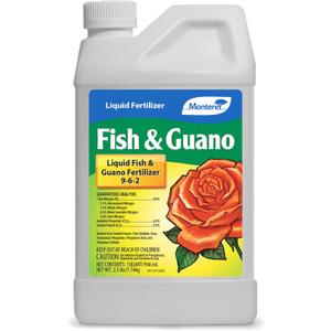 Monterey Fish & Guano Liquid Plant Fertilizer for Transplants and Flowers, Quart Concentrate (32 oz.)