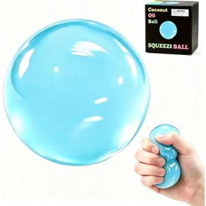 Coconut Oil Squishy Stress Ball, No Rebound Sensory Fidget Toys-Blue, 2.36 inches