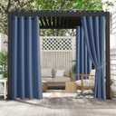 RYB HOME 2 Panels Fade Resistant Outdoor Curtains for Patio Waterproof Block Sunlight Thermal Insulated Privacy Thick Outside Curtains for Porch, Gazebo, Pergola, W52 x L96, Stone Blue