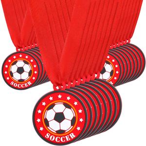 24 Pcs Sport Ball Award Medals Bulk 2 Inch Rubber Ball Medals Trophies with Ribbons for Winner or Team Participation Gift