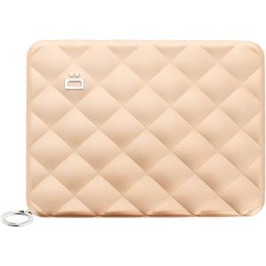 Companion wallet for women, Rigid aluminum with quilted effect, RFID protection against fraud and demagnetization, Lady Case HELSINKI Large model, passport size