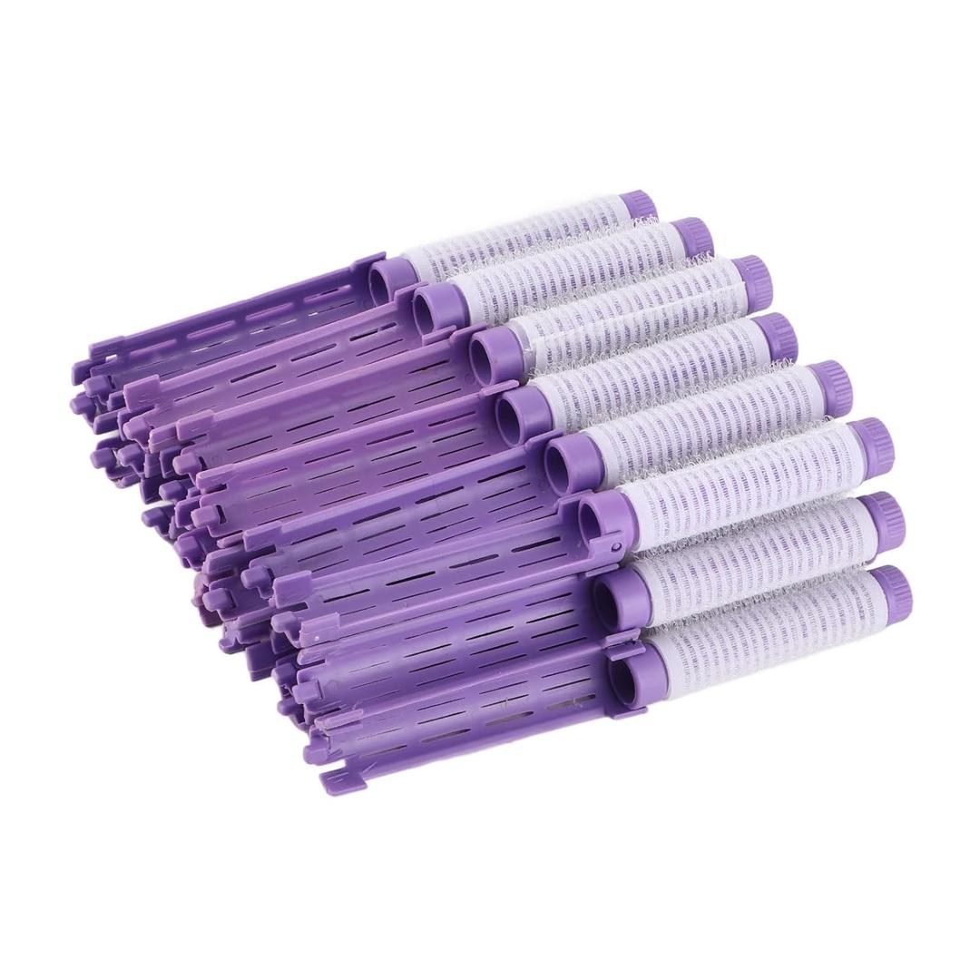 Fluffy Korean Perming Rod Rollers, 20pcs Hair Curling and Styling Kit for DIY Root Perm (Purple) (1 Count (Pack of 20))