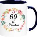 WOSIWULA 69th Birthday Mug, Turning 69 Year Old Gift, 1957 Vintage Coffee Cup, 69th Birthday Gift Idea for Her Women Mom Wife Aunt Sister Grandma Friends, Gift Box Packaging, 11oz