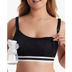 Momcozy Pumping Bra Hands Free, Breast Pump Bra with Widened Band, Pumping Nursing Bra in One, Adjustable Straps Size 3XL