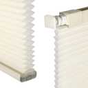 Cordless Cellular Shades, No Drill No Tools Light Filtering Honeycomb Shades, Pleated Blinds for Windows, Easy to Install, Light Cream 25" W x 64" H