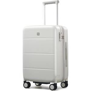 Hanke Expandable Carry On Luggage 22x14x9 Airline Approved, 20 Inch Hardside Luggage with Spinner Wheels, All-PC Hard Shell Carry-On Suitcase, Lightweight & TSA Approved (Smoke White, 46L)