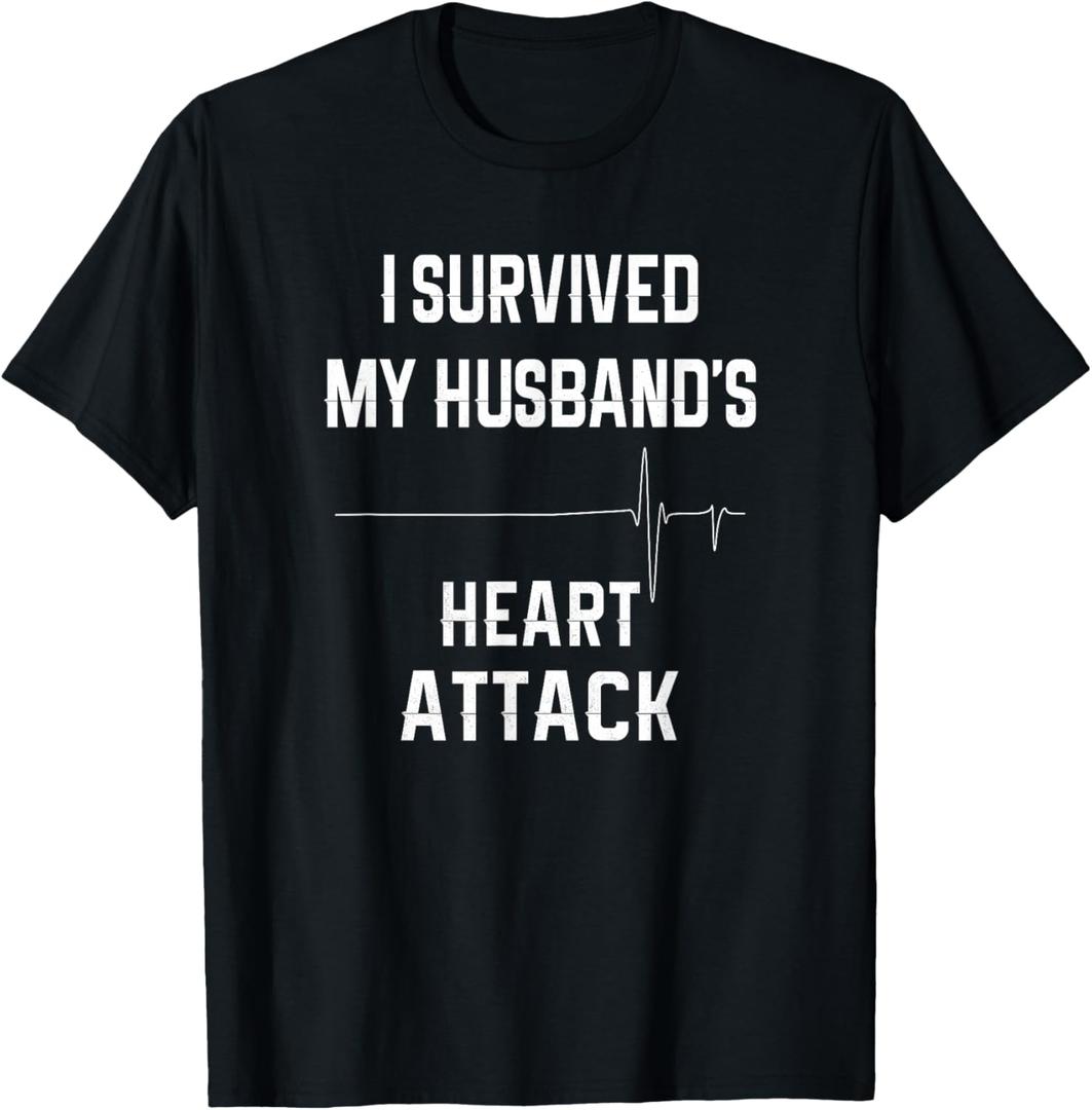 Wife of Heart Attack Survivor - I Survived My Husband's T-Shirt,small