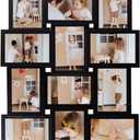 HELLO LAURA - Photos Collage Frame for Wall 18 Opening Picture Frames in 4x6 Inch Photo Frames Collage for Wall Decor for Family Friends Gifts for Home Living Room - Classic Black, 34.5 X 1 X 18.5 Inches