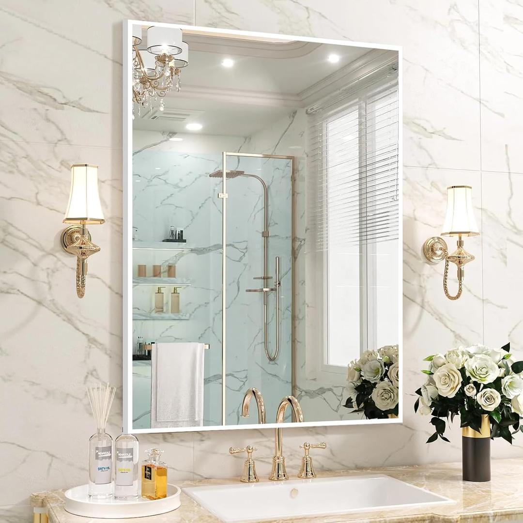Bathroom Mirrors for Over Sink 24"x36" Bathroom Vanity Mirror White Mirrors for Sink Framed Mirror Framed for White