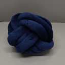 Decorative Throw Knot Pillow Ball for Home Chair Sofa Couch Bed Aesthetic Round Velvet Knotted Pillow Cushion (Navy Blue, 8 inches) (Small - 8 inches)