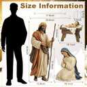 3 Pcs 48.9''H Metal Christmas Outdoor Nativity Scene Set (Retro)