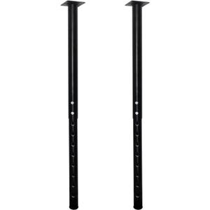 QLLY Adjustable Metal Table Leg, 24-40 inch, 60-100cm, Home Office DIY Desk Leg, Furniture Leg Set (2, Black)