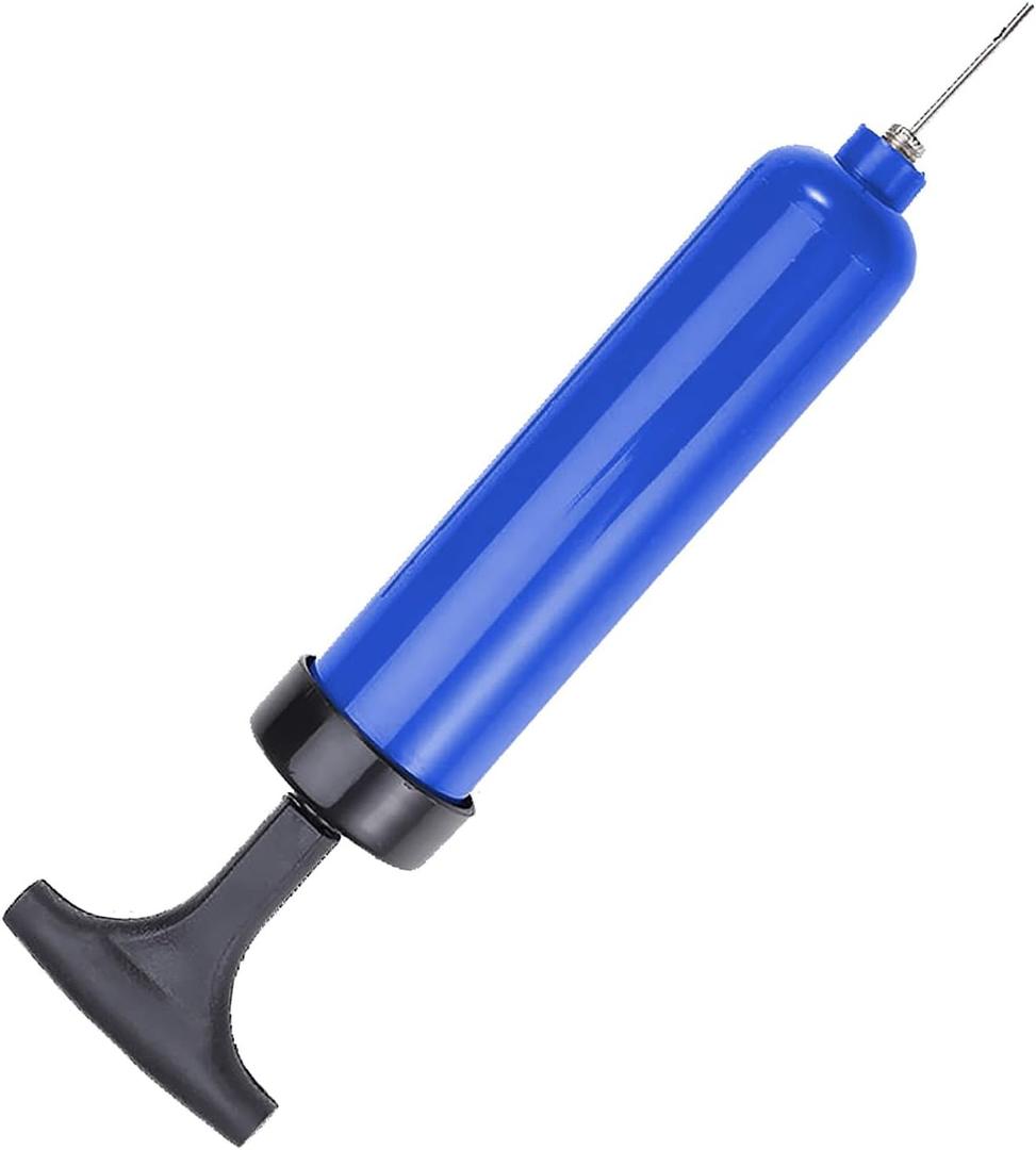 Pump and Needle Comfortable Handle with Metal Rod Suitable for Soccer Basketball Football Ball and Balloon (Deep blue)