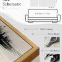 KUVIOKE Navy Blue Framed Wall Art 16x24in Natural Framed, 16 x 24in x 3 Panels Natural