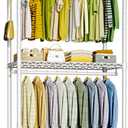 FUTASSI P3 Rolling Clothes Rack, Clothing Racks for Hanging Clothes, Heavy Duty Garment Rack with Wheels, Freestanding Portable Closet Organizer 39.4''W x 14''D x 78.5''H, Max Load 464 LBS, White