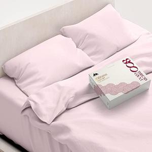 Mayfair Linen 800 Thread Count 100% Cotton Sheets - 4-Piece Hotel Style Luxury Long Staple Egyptian Quality Cotton Sheet Set, Fits Mattress Upto 16'' Deep Pocket (California King Size, Blush)