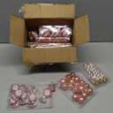 96 Pcs Christmas Tree Ornaments Candy Ball Ornaments Bulk Rose Gold and White Hanging Glitter Candy Cane Decorations Christmas Tree Peppermint Swirl Lollipop Decorations for Xmas Party Family Decor