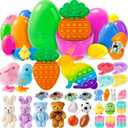 Jumlys 30 Pack Prefilled Easter Eggs with Toys, Mix 4 Sizes Surprise Plastic Easter Eggs with Toys Inside, Perfect for Easter Egg Hunt , Basket Stuffers and Party Favors