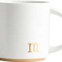 COLLECTIVE HOME - Monogram Ceramic Mugs, 15 oz Golden Initial Coffee Cups, Elegant Alphabet Tea Mugs, Elegant Personalized Mug with Gift Box, Luxurious Cups for Office and Home (m)