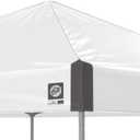 E-Z UP Ambassador Instant Pop Up Canopy Tent, 10' x 10', Roller Bag and 4 Piece Spike Set, Slate White
