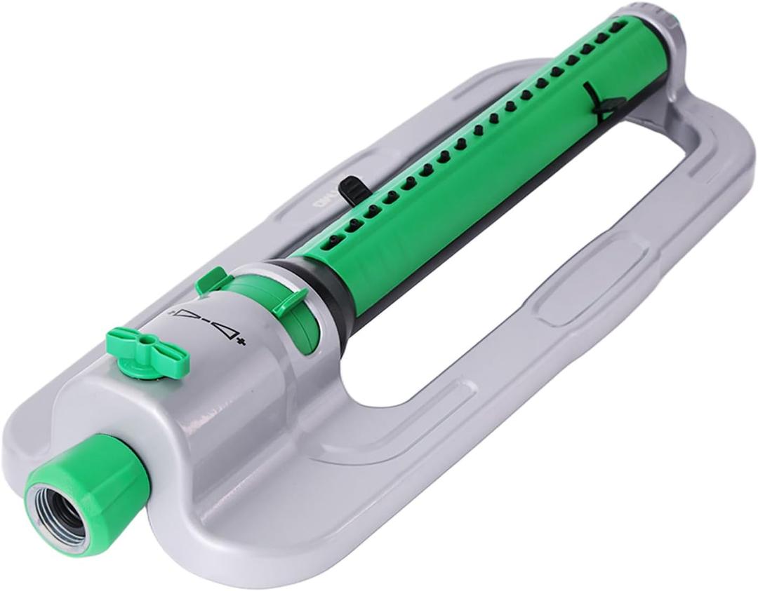 RESTMO Heavy Duty Oscillating Sprinkler with Stable Metal Base, 18 Durable Nozzles, Adjustable Flow & Width & Coverage, Lawn Sprinkler & Garden Sprinkler for Large Yard Irrigation, Width Adjustable