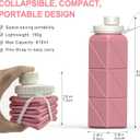 BEAUTAIL Collapsible Water Bottles 20.6oz, Silicone Foldable Portable Travel Water Bottle, Lightweight Reusable Leakproof for Traveling Camping Hiking Cycling Yoga Sports Outdoor