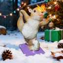 Solar Light Garden Statue Squirrel Figurine, Resin Squirrel Doing Yoga with Lighted Butterfly, Waterproof Spring Outdoor Ornaments for Garden, Front Door, Patio Decor & Gifts for Mother's Day