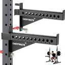 EVERYMATE Safety Spotter Arms, Fits 2"x2" & 3"x3" Power Racks, Heavy Duty 1000LBS Capacity Barbell Squat Rack Safety Bars with Rubber Pads for Home/Garage Gym Strength Training
