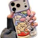 Compatible with iPhone 17 Pro Cute Case, Kawaii Phone Case TPU Leather Zoo Cartoon case Soft Rubber Shockproof Protective for iPhone 17 Pro Case Cover for Women Girls