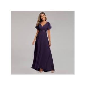 Evening Dresses Xucthhc Elegant V -Neck Ruffles Chiffon Formal Evening Gown 
