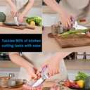 2 x Heavy Duty Kitchen shears, all Purpose shears for food, Poultry Scissors, Stainless Steel Kitchen Scissors for camping, baking G10 Donut Pink