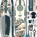 ABBOARD Inflatable Stand Up Paddle Board with Seat - 11 Ft Extra Wide Fishing Paddleboard with Sup Accessories for Beginner Adults Youth
, 11'x35''x6'