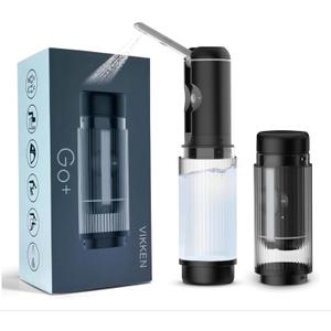 VIKKEN Travel Bidet USB-Type C Electric Rechargeable Mobile Handheld Ultra Strong Water Spray Personal Hygiene Self Care for Men & Women, Go+ 300ml Classic Trim