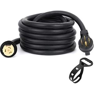 50 Amp Generator Extension Cord 13ft 14-50P to SS2-50R Heavy Duty Power Cable for RV, Transfer Switch, Home Backup, Weatherproof with Grip Handle
