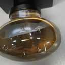 Champagne-Gold Oval-Glass Door Knobs - Interior Passage Premium Crystal Door Handles, Square Rosette Matte Black Finished(Passage)