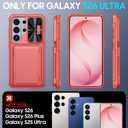 GooseBox for Samsung Galaxy S26 Ultra Case Wallet with RFID [Cards Holder][Camera Cover][Edge Raised] Full Body Shockproof Silicone Protective Phone Case for Galaxy S26 Ultra 2026 (Coral Red)
